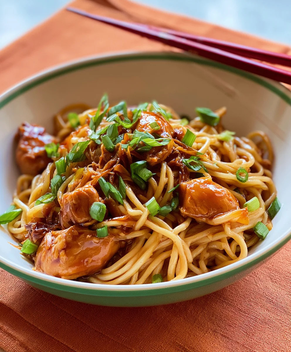 Slow Cooker Honey Garlic Chicken Noodles: Better Than Takeout!