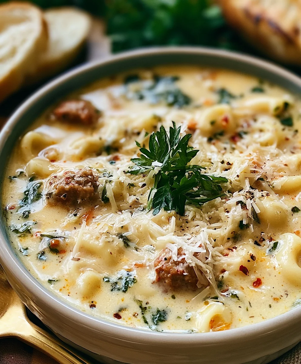 Creamy Parmesan Italian Beef Sausage Soup