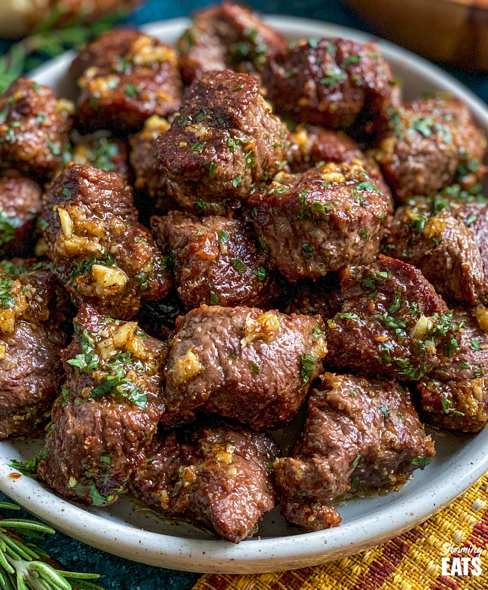 Air Fryer Garlic Butter Steak Bites