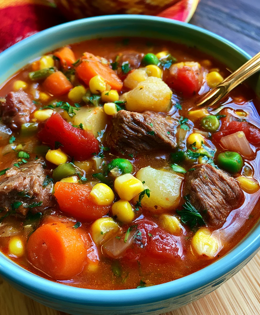 Classic Vegetable Beef Soup: A Warm Hug in a Bowl!