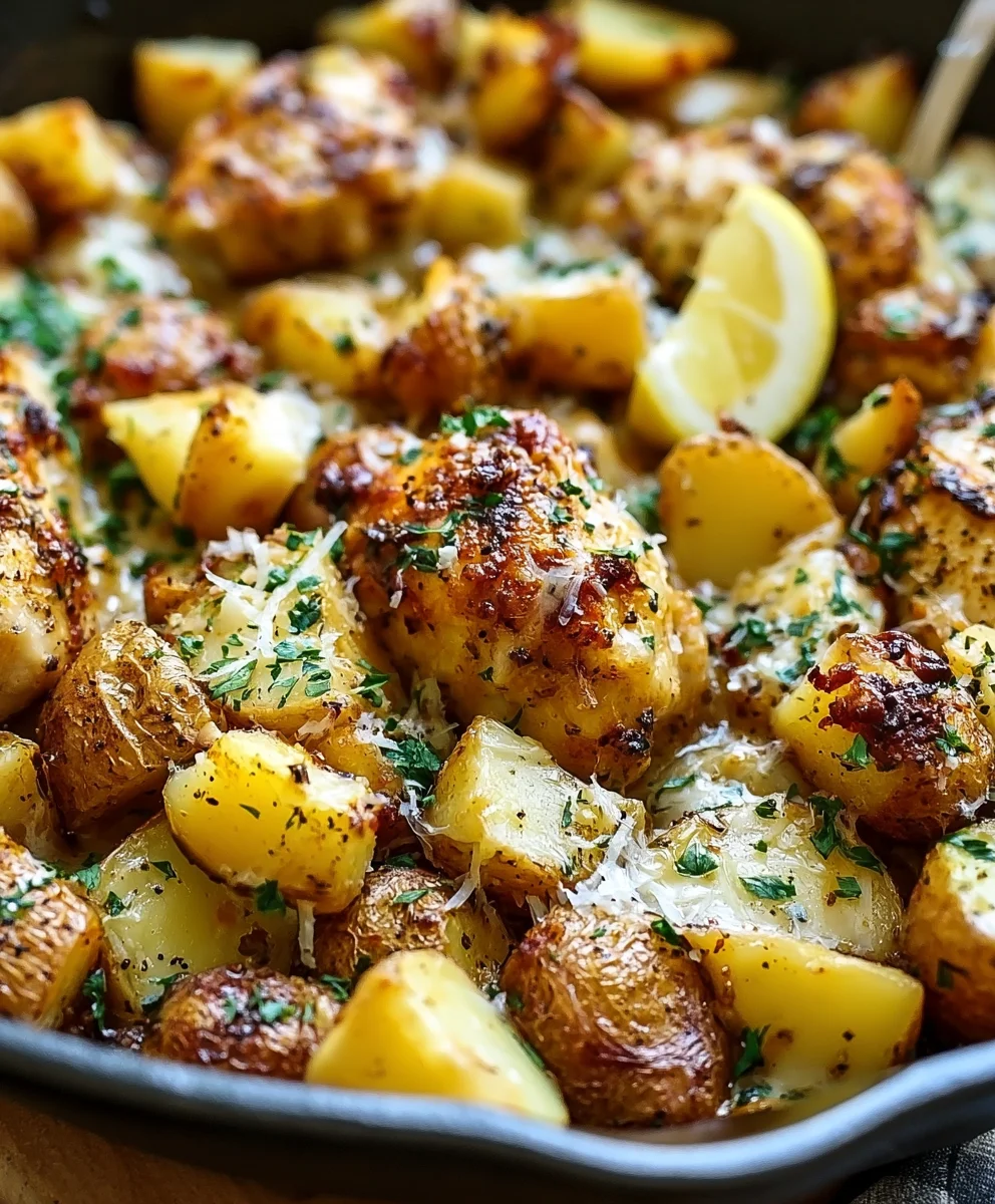 Garlic Parmesan Chicken & Potatoes Skillet: Family Favorite!