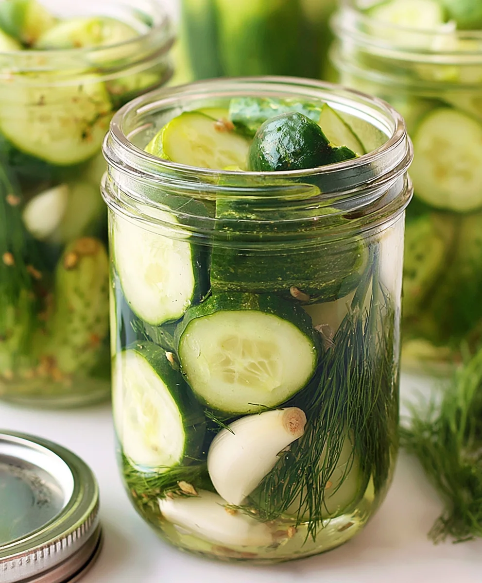Garlic And Dill Hour Refrigerator Pickles